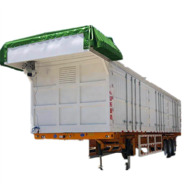 shipping container dolly Cargo truck trailer box semi trailer with side open door 3 axle trailer for sale