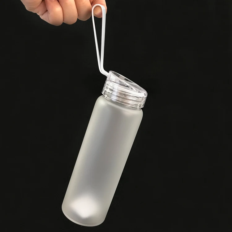 500ml Sublimation Blank Frosted Color Drinkware Matte Glass Water Bottle