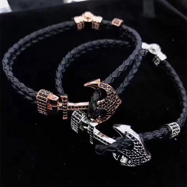 Trend jewelry 2021 new braided rope stainless steel personality black bracelet