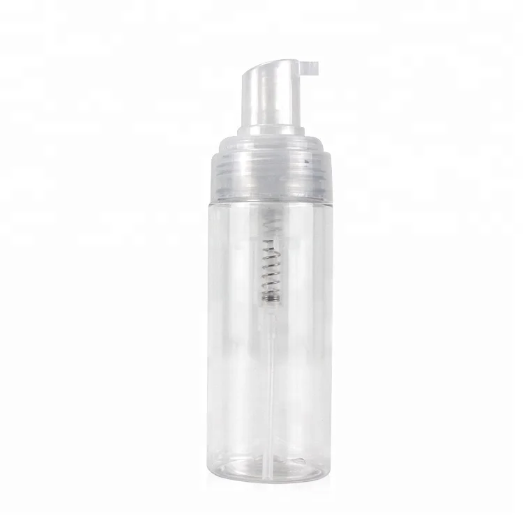 New Product pet 200ml 150ml Empty Spray White Round Shape Custom Plastic Liquid Lotion Clear Cosmetic Hand Foam Soap Bottle