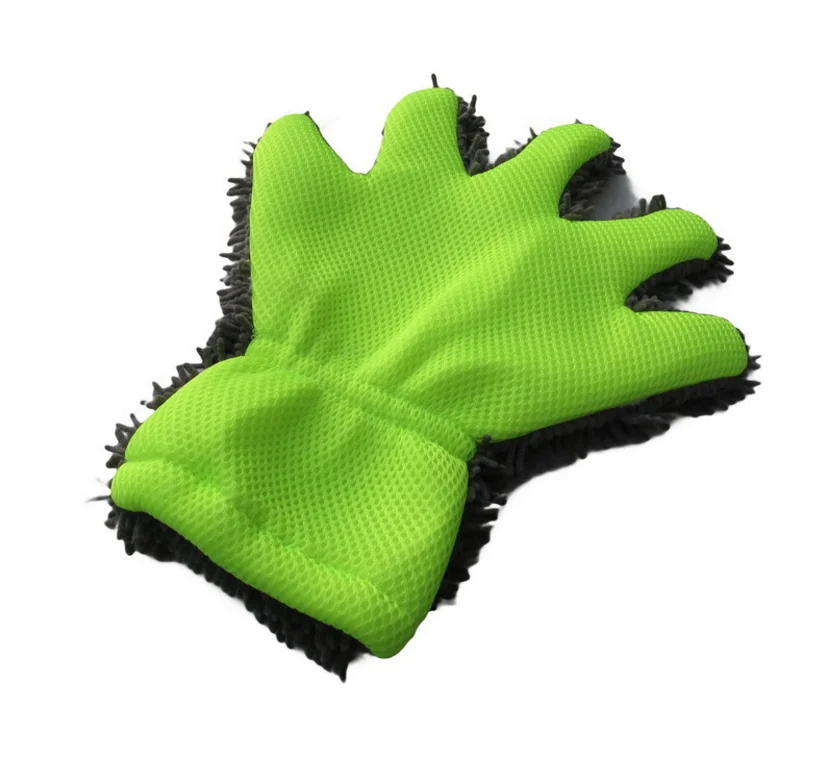 Five finger wool chenille car wash gloves microfiber cleaning washing car gloves