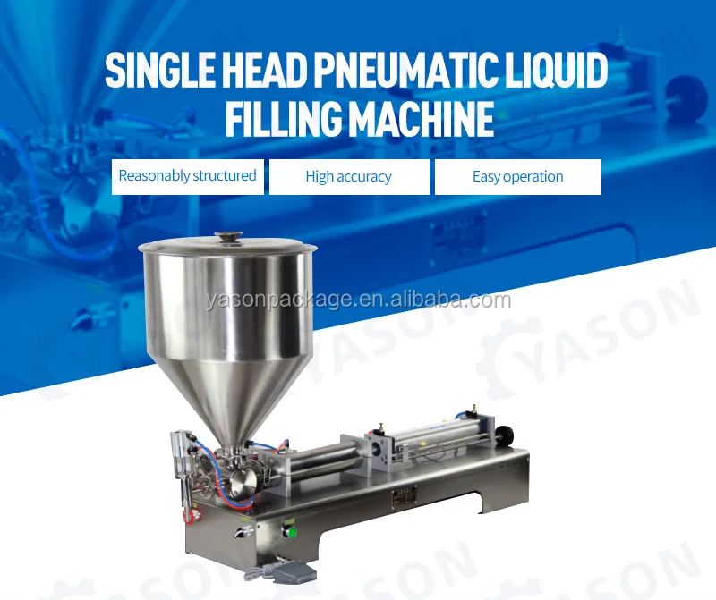 YASON YTK-G1WG1000ML Wholesale Semi Automatic Carbonated Beverage Filler 5 Gallon Water Donut paste cream Filling Machine