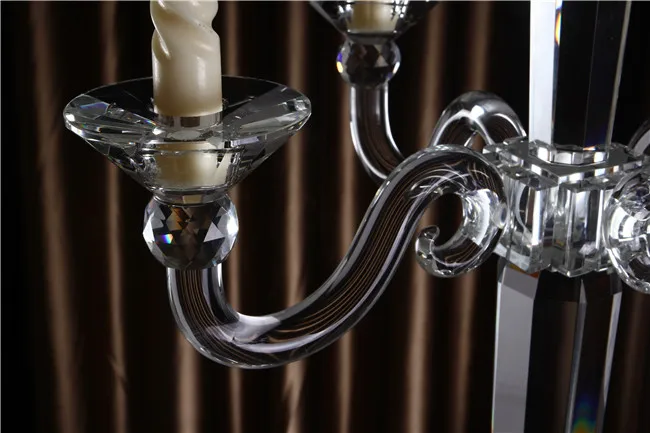 9 arms glass crystal candelabra for wedding table centerpieces