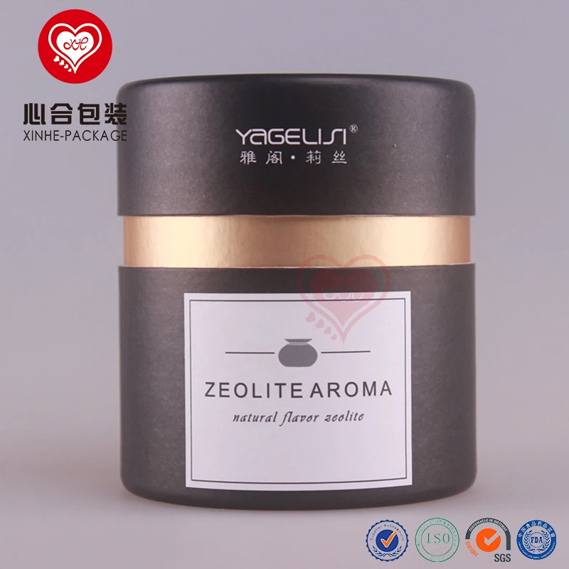 
cardboard tube black cylinder Kraft paper box packaging/paper case packing box with screw lid 