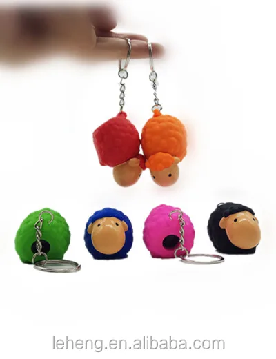 New arrival funny pooping sheep animal shape slime toys keychain