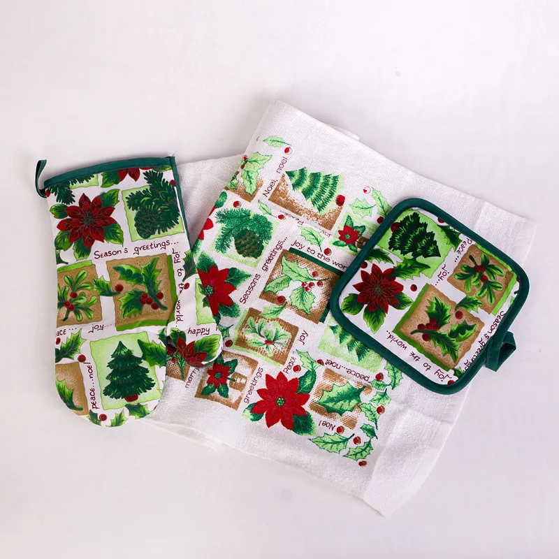 Christmas kitchen sets 2pcs glove pot holder