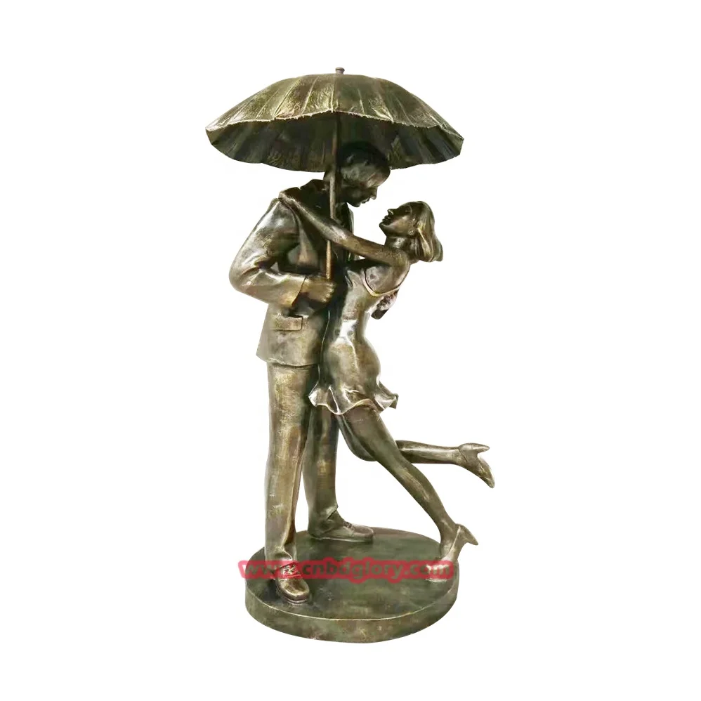 Outdoor garden water feature Landscape Design decoration art Sculpture Fiberglass Couple Statue fountain