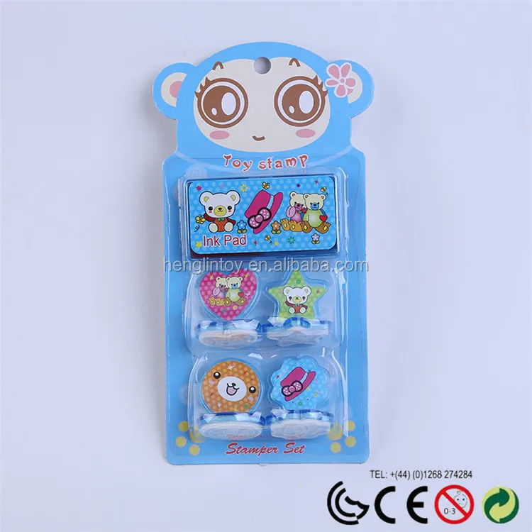 High Quality Newest Design Customized Kids Toy Plastic Stampers with Rubber
