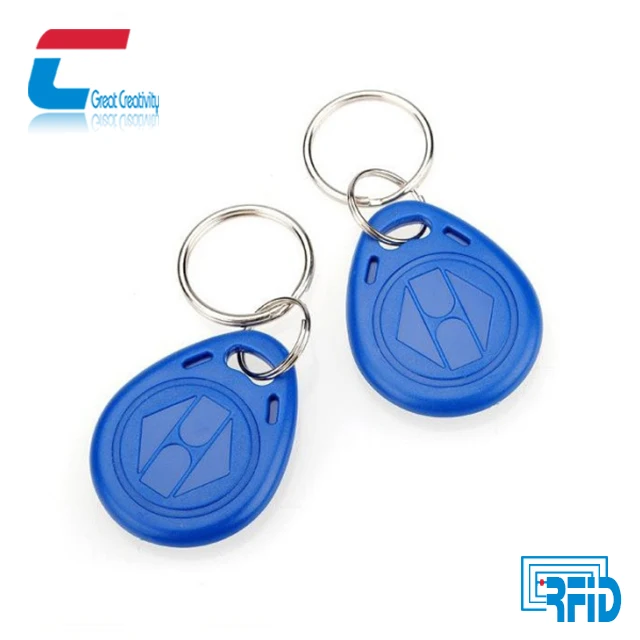 Free Sample Waterproof Plastic Grey Nfc Key Tags 13.56mhz ABS Rfid Key Fob