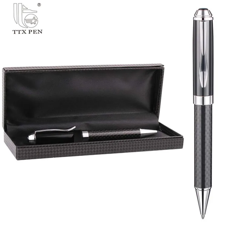 classic design luxury Carbon fiber Metal ball pen with Customer logo
