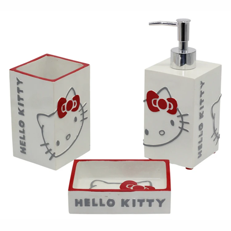 Набор детских аксессуаров для ванной из полирезины с мультяшным hello kitty для детей BX Group