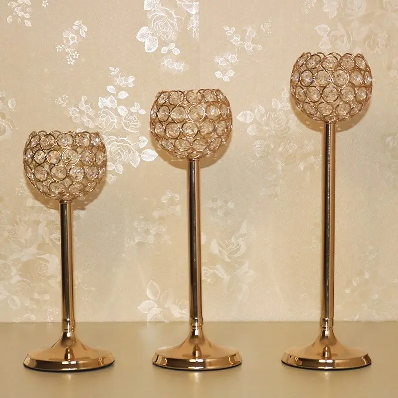 Wedding decoration table centerpieces metal crystal candle holder