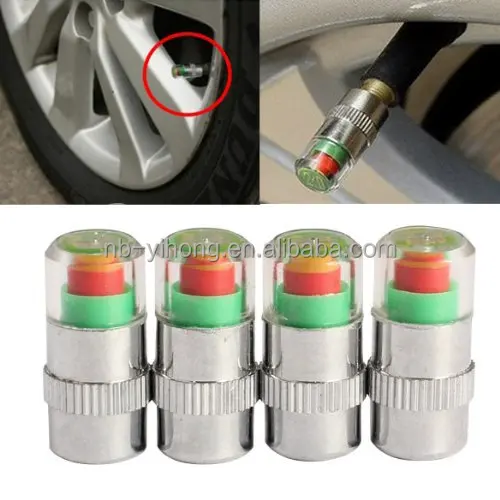 
4PCS Car Auto Tire Pressure Monitor Tire Gage Alert Sensor Indicator Valve Caps 
