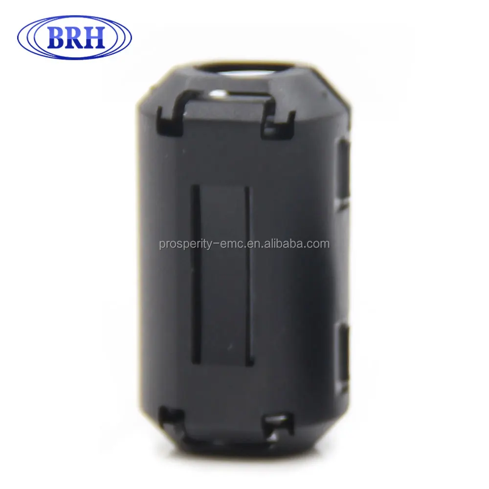 Clip-on ferrite ring core RFI EMI noise suppressor cable clip with plastic case