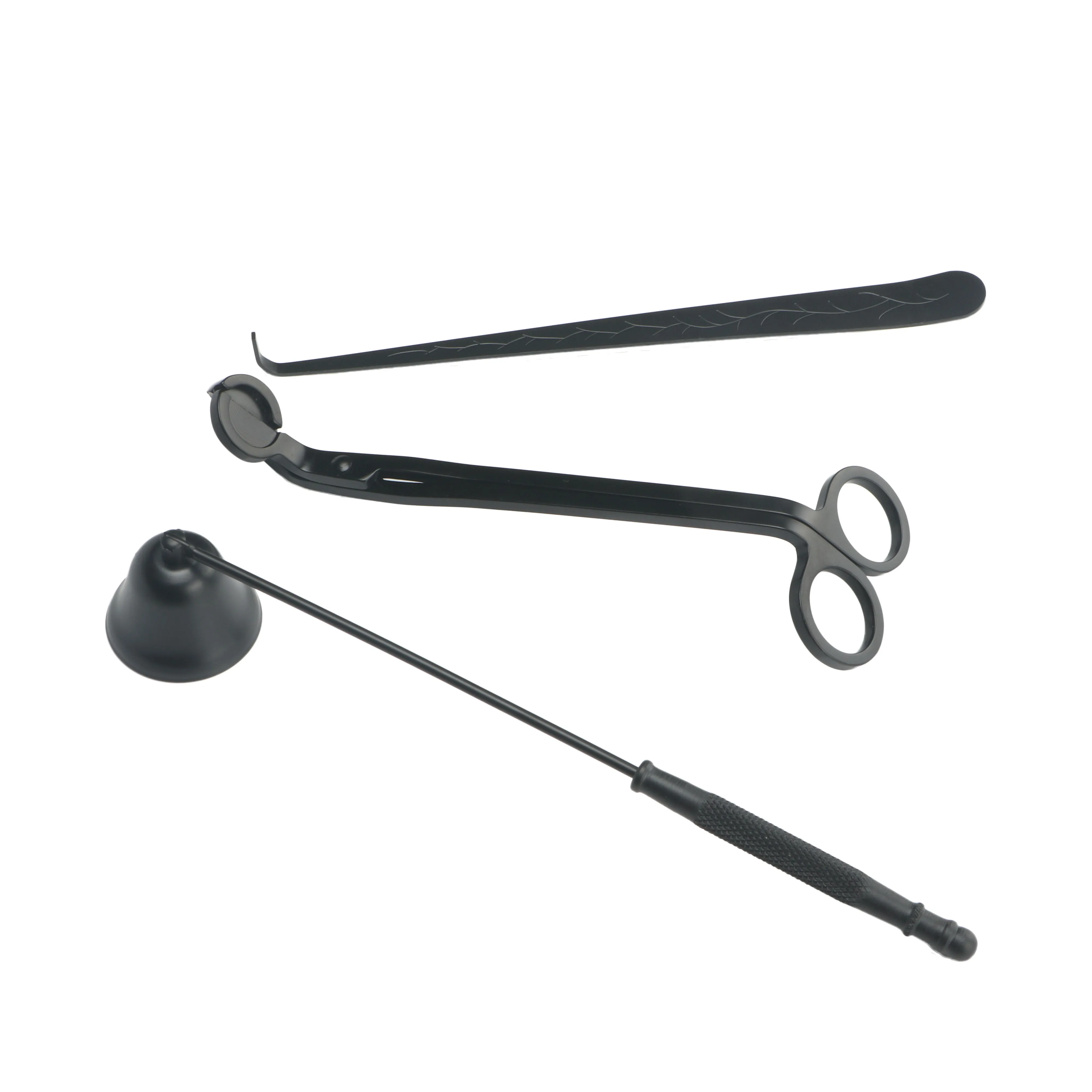 3PCS Morden Art Stainless Steel Candle Wick Trimmer Sets Candle Wick Scissors Candle Snuffer and  Wick Dipper