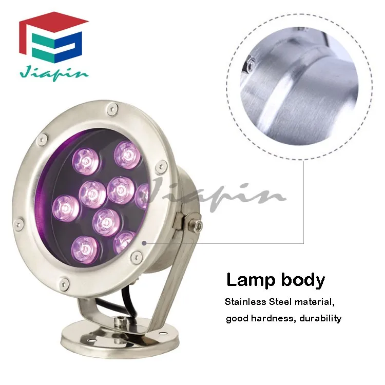 
Stainless Steel IP68 Waterproof LED Fountain Light, 9W LED Underwater Fountain Light 