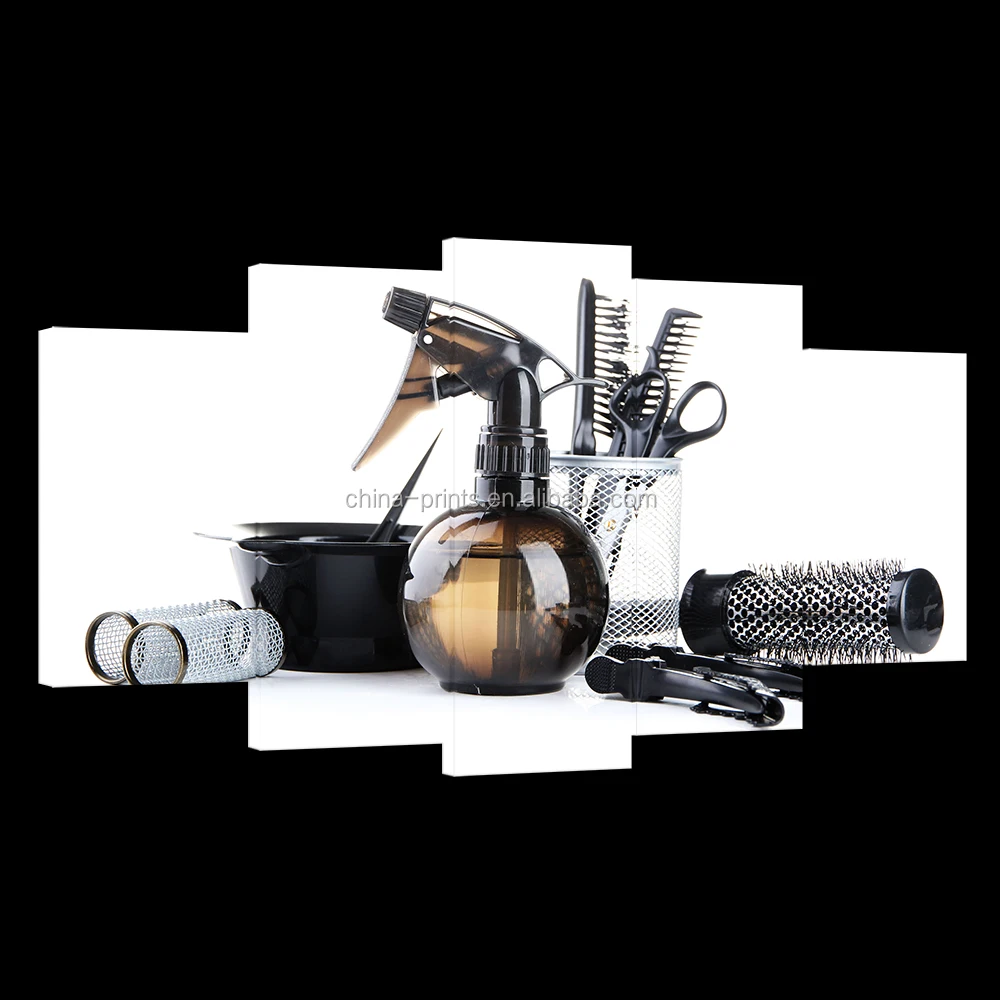 5 шт. Wall Art гребень ножницы парикмахерские инструменты Парикмахерские ножницы холст картины Настенный декор для парикмахерской/AL10191