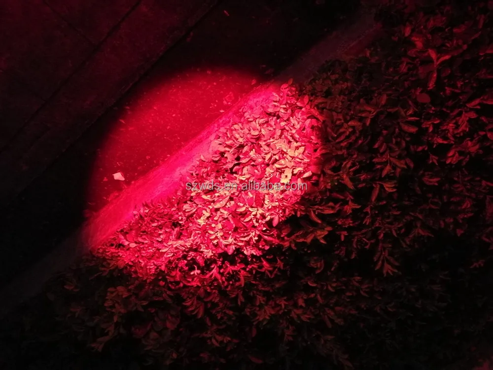 10 Watts Red Rechargeable LED Torch Light Night Deer Hunting Red Flashlight