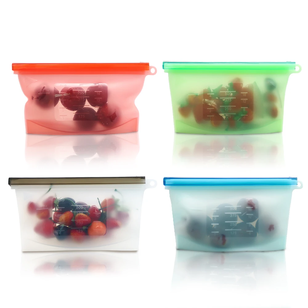 100% Eco Friendly Reusable Vacuum Food Sealing Silicone Vacuum Storage Bag