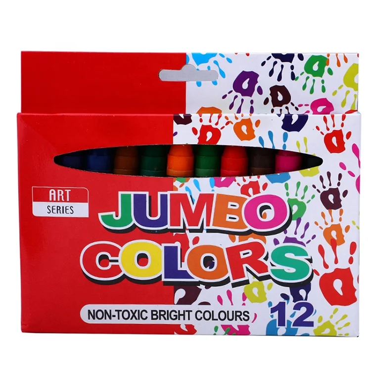 China manufacturer customized 12 colors jumbo wax crayon
