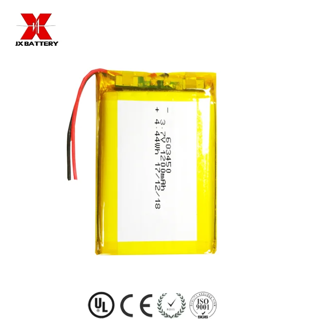 Lithium polymer battery pack li-ion jingxian 603450 1200mah 3.7v rechargeable battery