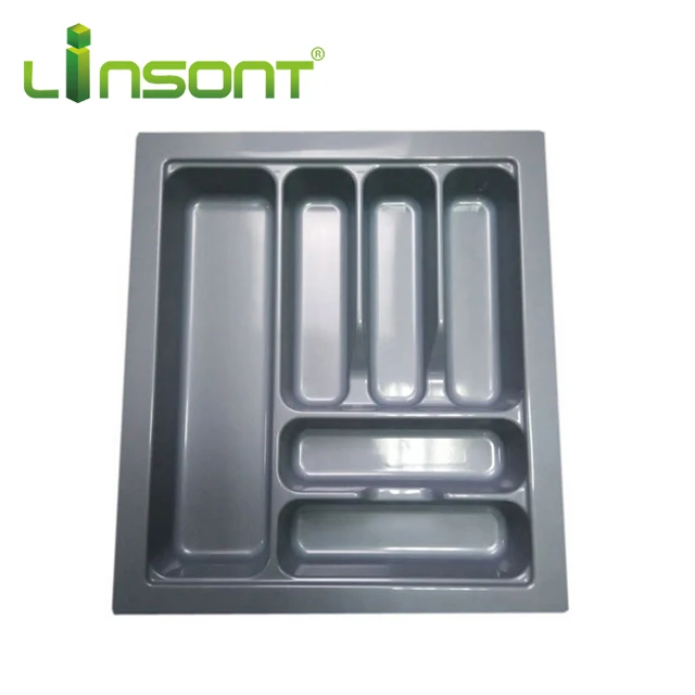 Linsont new hardware products Advanced plastic cutlery set kitchen cabinet plastic tray for fork
