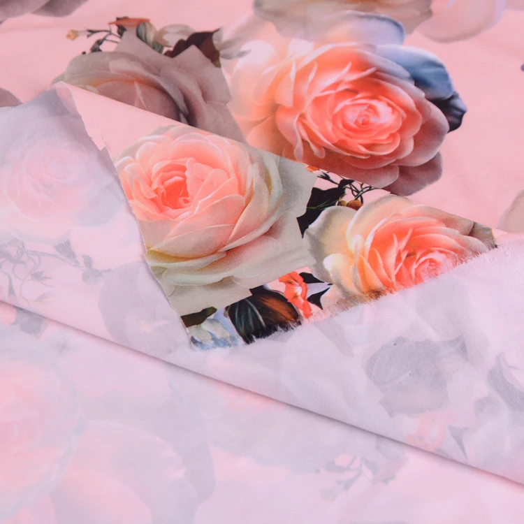 
Super soft minky digital print flower design breathable stretch fabric for women garment 