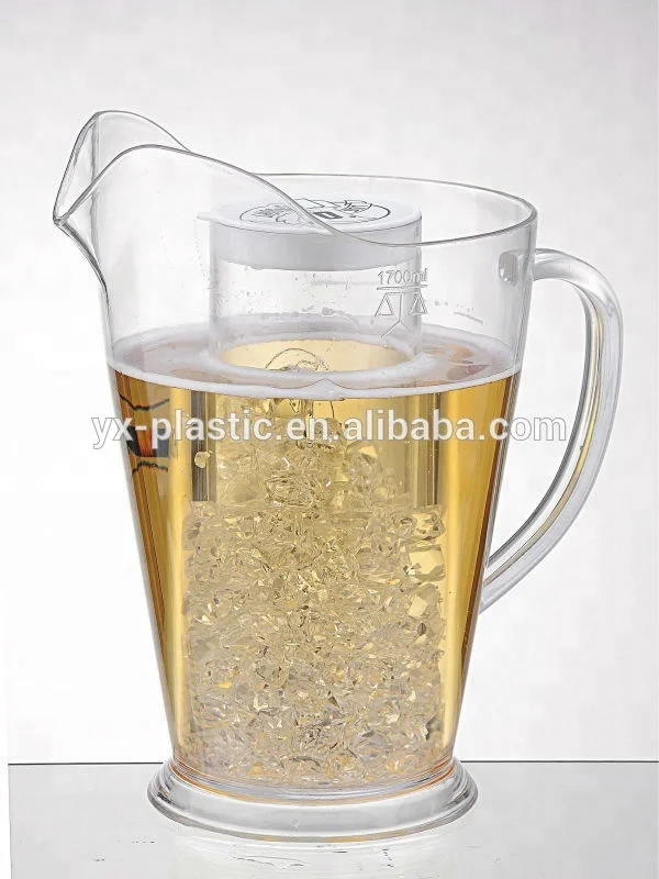 1700ml Plastic Beer Pitcher with Ice Chamber