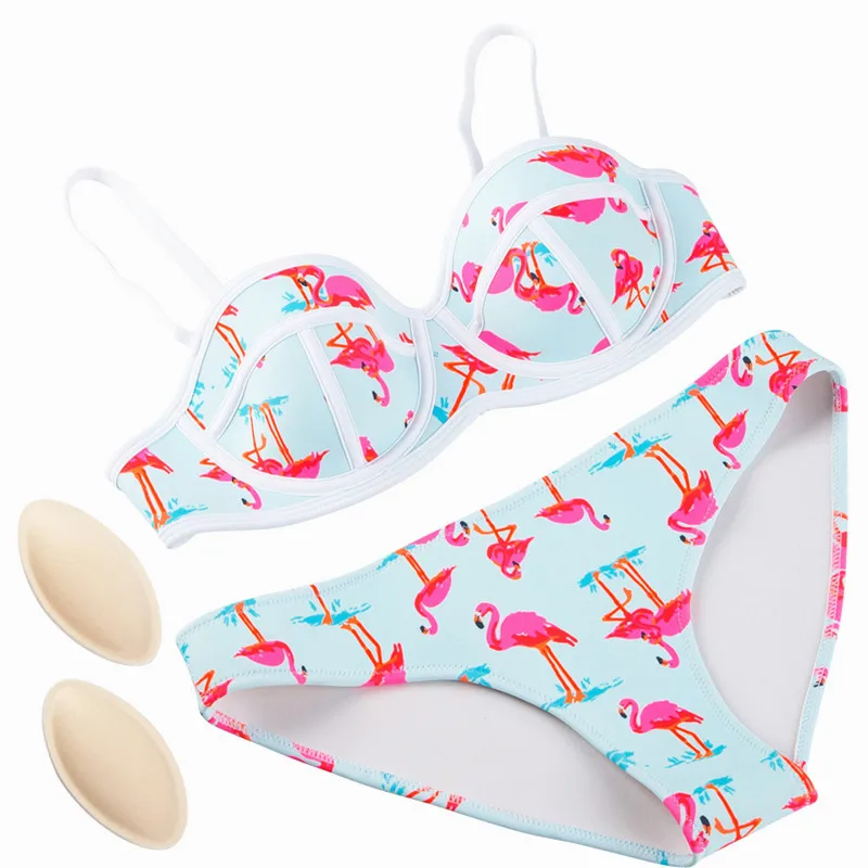 Cikini Neoprene Swimwear Women Bikini Sexy Swimsuit Push Up Bikini