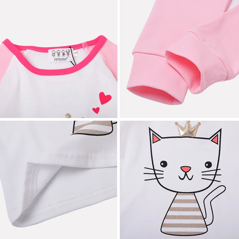 Wholesale Lovely Little Kitty Princes Children Sleepwears Kids Girl Pajamas