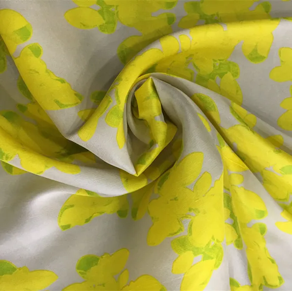 Printed natural mulberry dupion silk fabric for dress garment