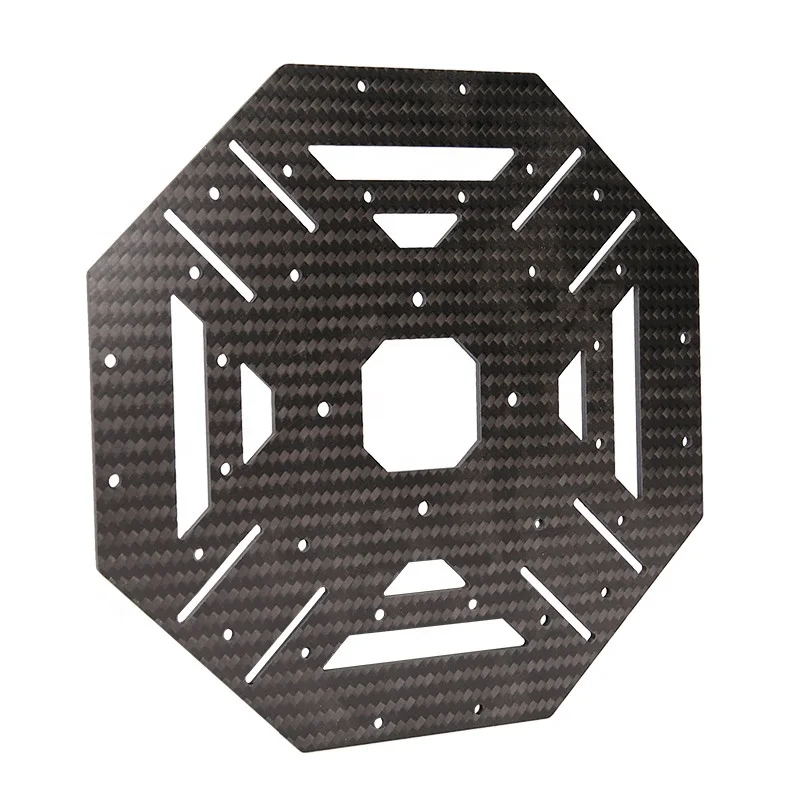 Сделанный на заказ лист для резки с ЧПУ из перфорированного углеродного волокна 3K