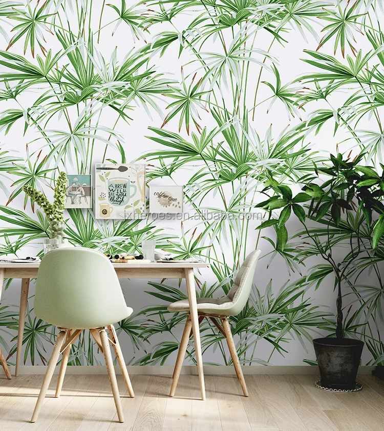 Southeast Asia Tropical Palm Tree Design Home Decorative Non Woven Wallpaper
