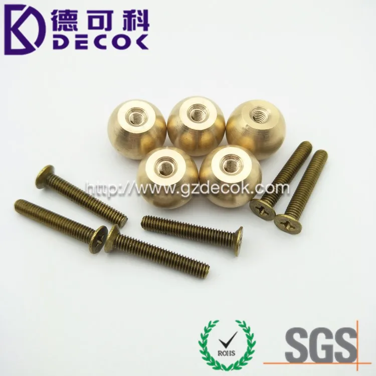 1' 25.4mm 15.8mm VINTAGE BRASS BALL KNOB END - CANE TOPPER - WALKING STICK