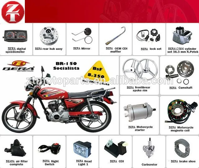 China Suppliers!! BERA BR150 Jaguar150 Motorcycle Parts Motorcycle Spare Parts for South America Venezuela