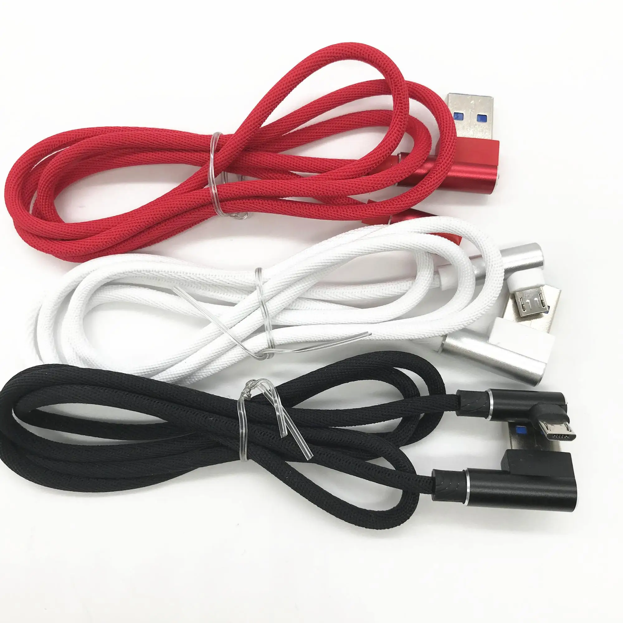 Новый быстрозаряжающий нейлоновый двойной L-образный USB-кабель 2,4 А с изгибом на 90 градусов для iphone XS/XR/Xs Max