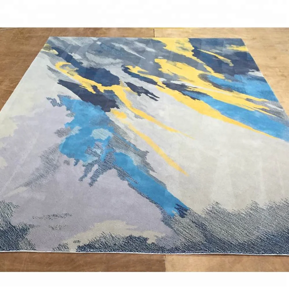 Abstract pattern rug and carpet distressed latex-back coating hand tufted carpet import from china