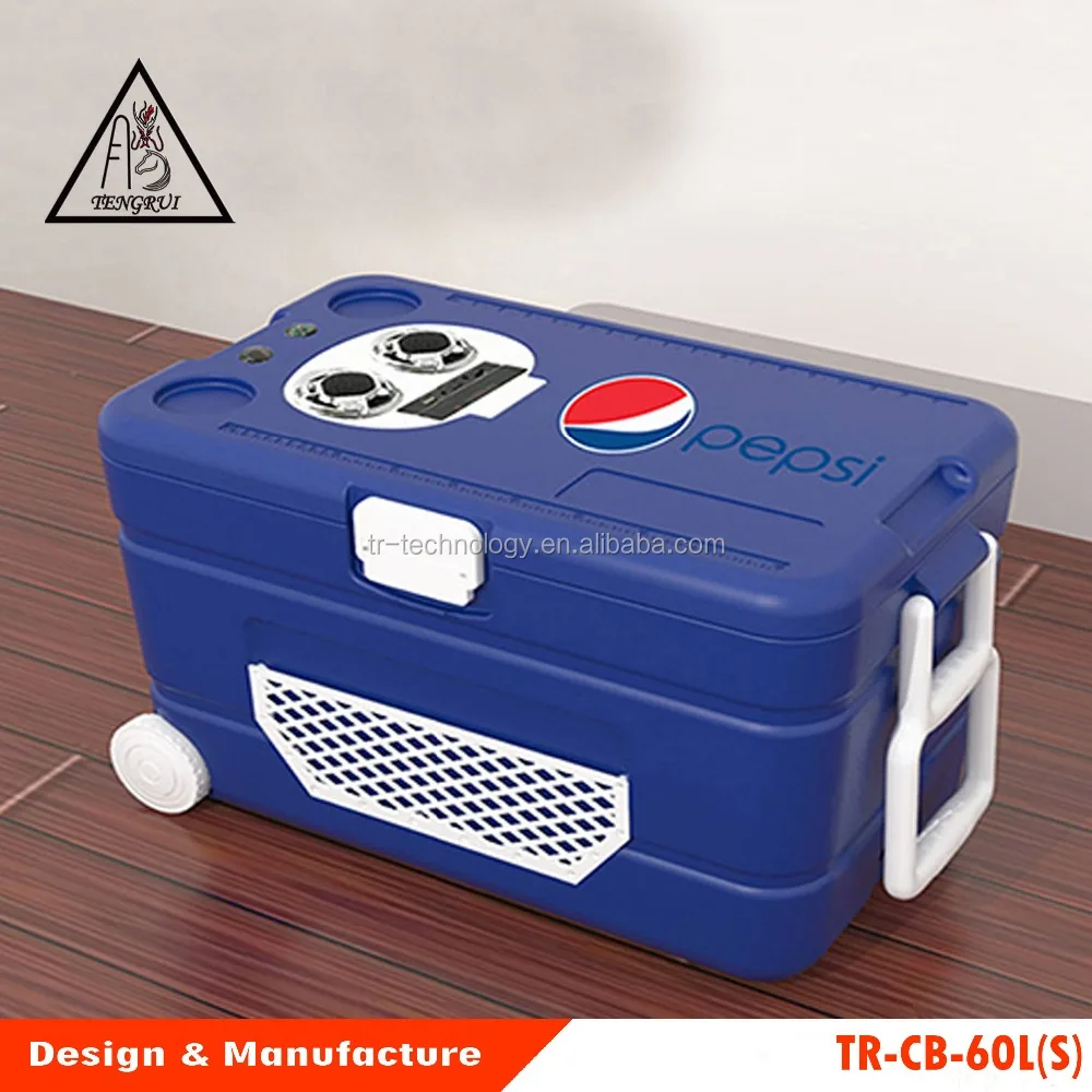 60 liter Travel Waterproof Car Outdoor Storage Ice Cooler Box Portable Cooler Box with Speakers