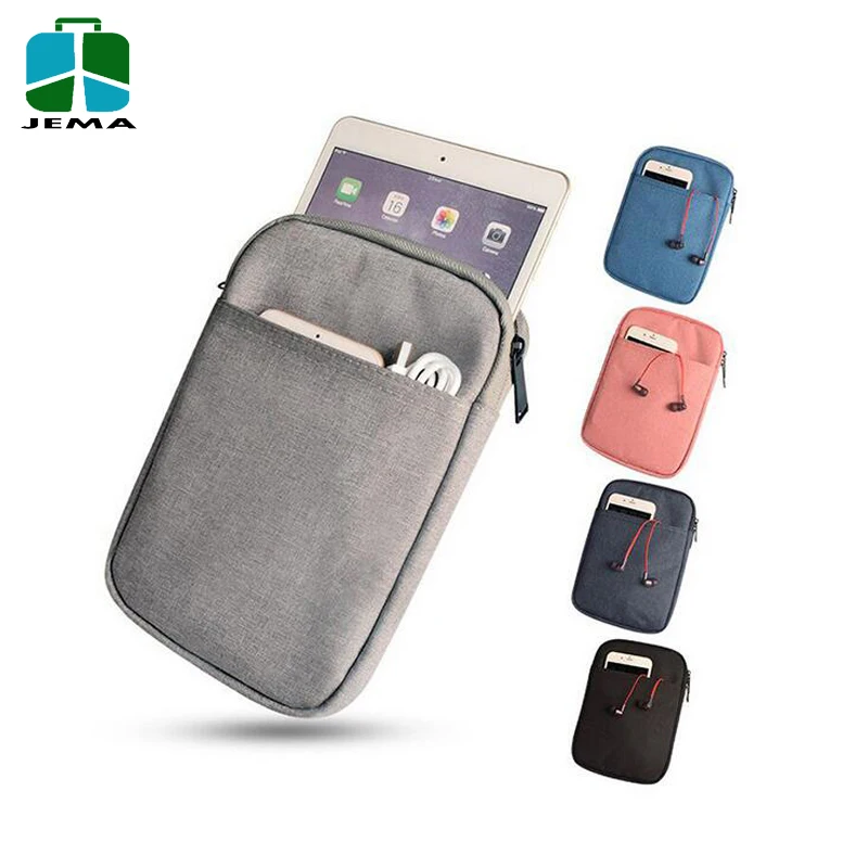 Plain gray durable polyester 8 to 10 inches laptop sleeve tablet protector wholesale