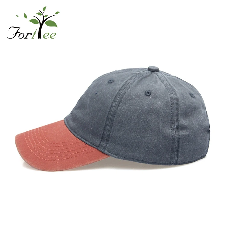 custom washed Vintage Distressed Adjustable Men Women Denim Plain Jeans Caps vintage baseball cap