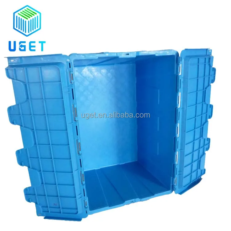 Wholesale Heavy Duty Plastic Nestable Moving Crates Stackable Turnover Storage Box With Lid