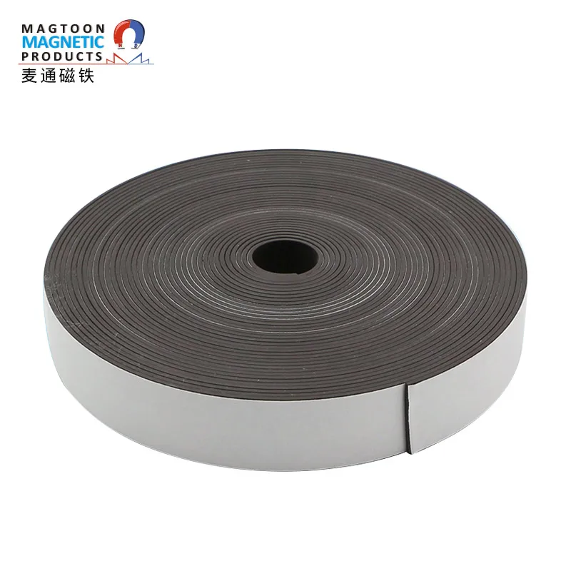 Flexible magnet strip with self adhesive