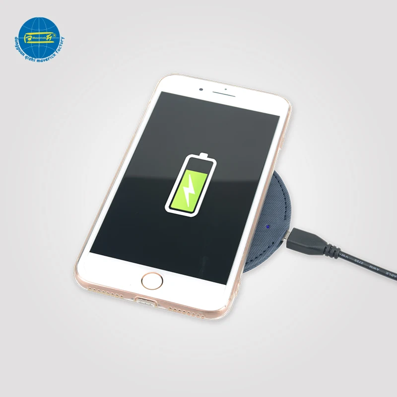 
Mini Round Wireless Leather Charger 