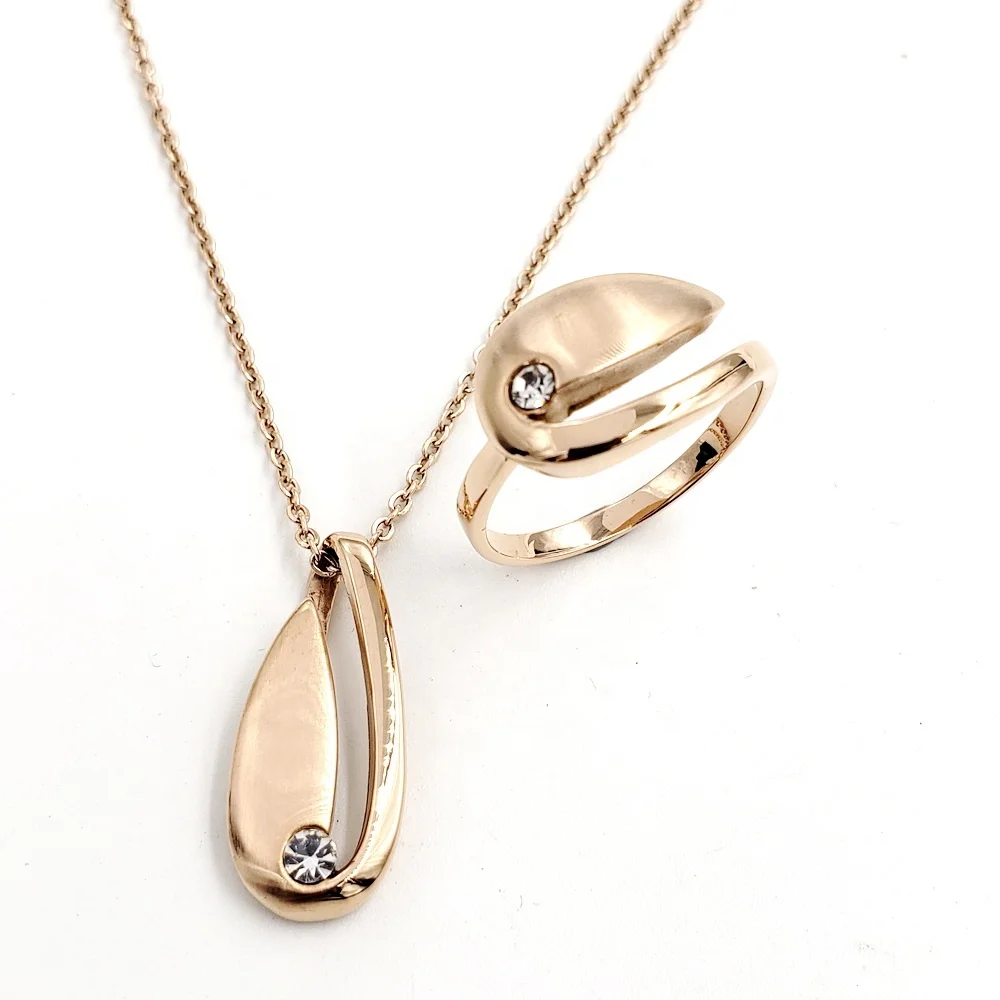 Fashion Stainless Steel Diamond Jewelry Set for Woman
