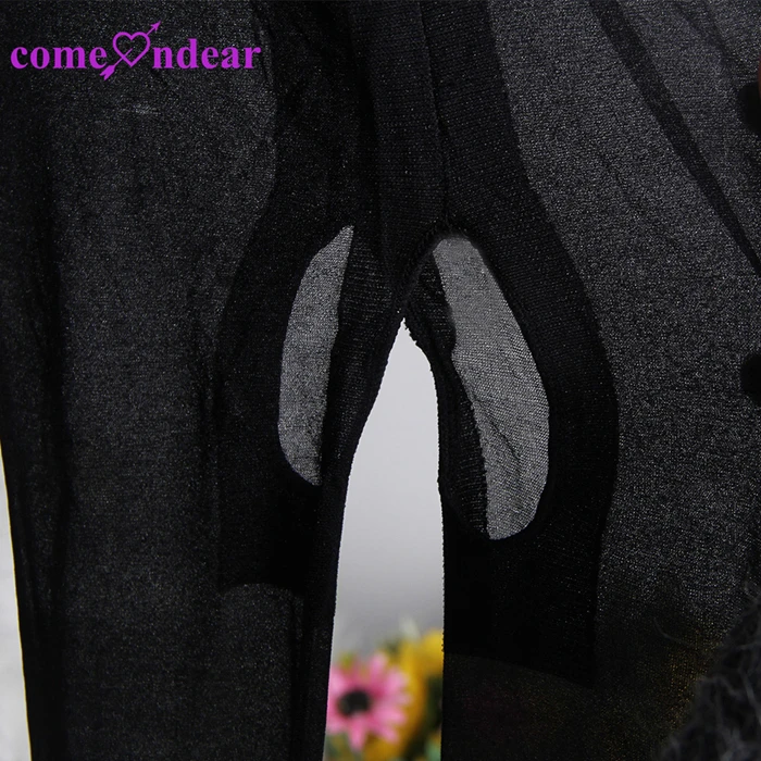 Hot sale in stock open crotch sexy black silk stockings