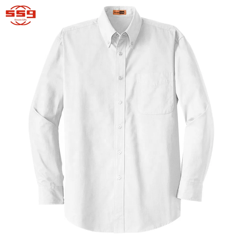 Custom Plain Formal Fit Long Sleeve Superpro Twill Men Polo Work Shirt