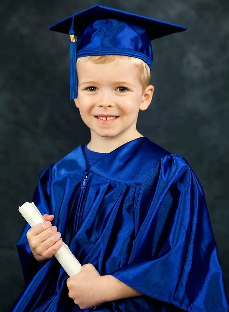 High quality wholesale children royal blue kindergarten elementary preschool kids graduation gowns