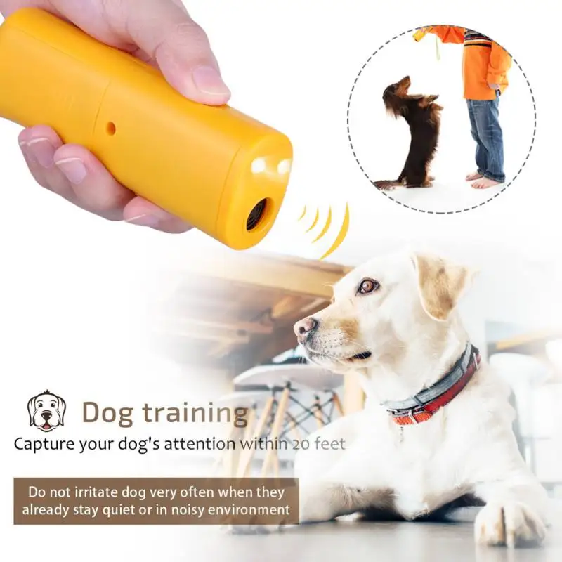 Dog Puppy Ultrasonic Repeller Pet Dog Training Device with LED Light LED Ultrasonic 3 in 1 Anti Barking Ultrasonic Repellent