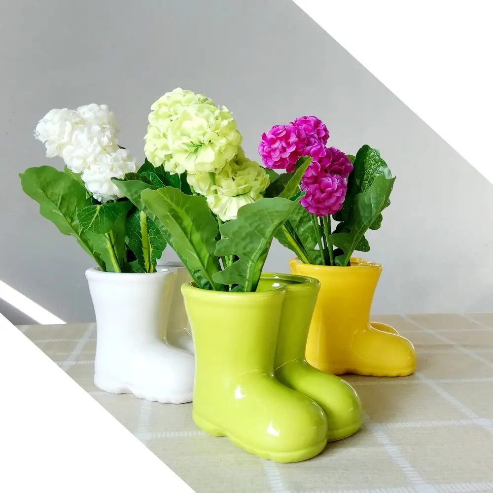 Boot Planter Boot Shaped Vase Decor Orchid Flower Container Ceramic Flower Planter