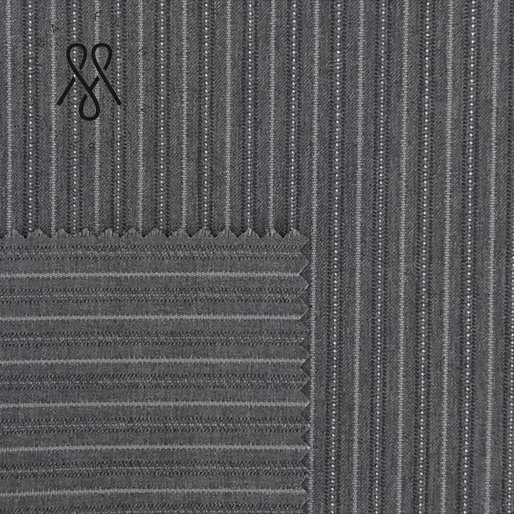 Оптовая цена завода 100% полиэстер габардин костюм в полоску ткани